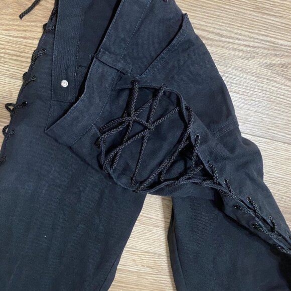Vintage 1980's, Lip Service LA, Black, Side Lace Rocker Jeans, size 28 - Picture 9 of 12